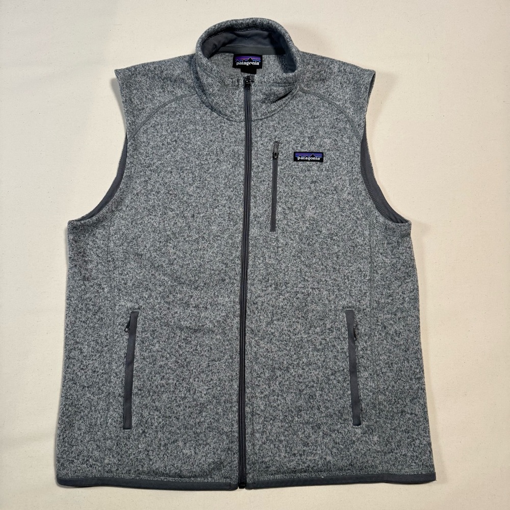 Patagonia Gray Fleece Vest with Stand-Up Collar